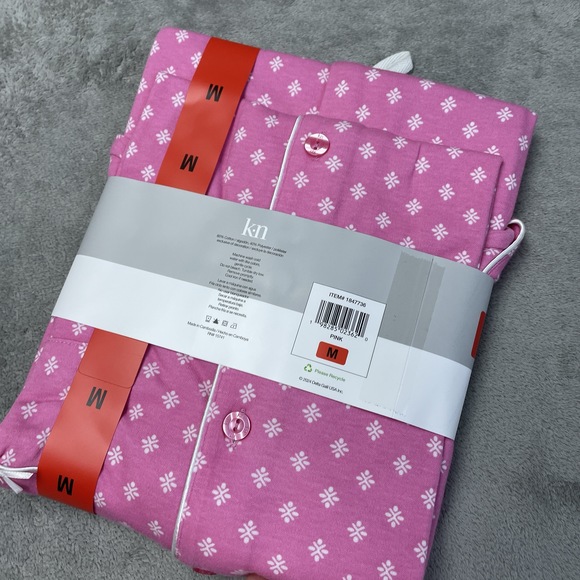 Karen Neuburger Women's M Pajama Set Pink Cotton Blend h0039 - Picture 4 of 6